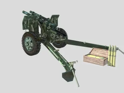M2A1 - howitzer 105mm 3D model