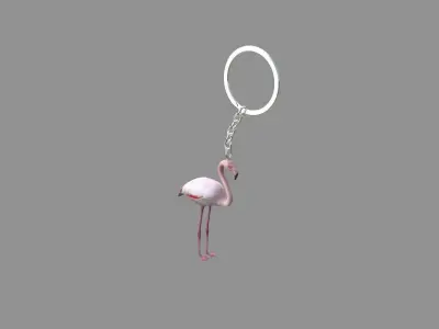  flamingo keychain collection of 9 3D model