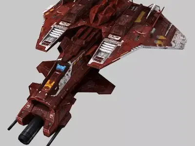 Low Poly SciFi Fighter S6 Low-poly 3D model