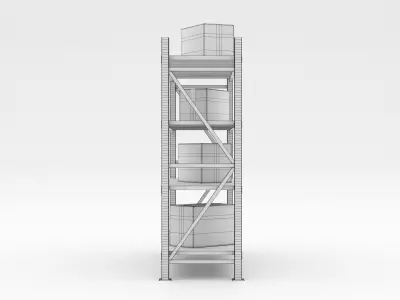 Coloured Warehouse Rack  3D model
