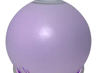 SciFi Terrarium Purple Flower Display 3D model