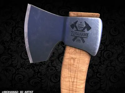 wooden axe Free low-poly 3D model order