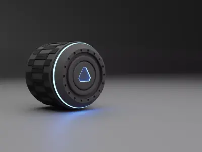 Sci Fi Drum Wheel Low-poly 3D model