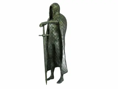 Medieval Statue Low-poly 3D model