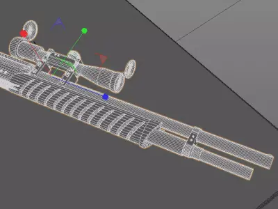 Shotgun rifle with dot 3D model