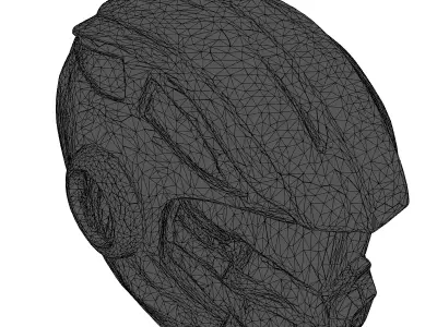 SciFi Helmet with Cracked Visor 3D model