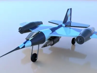 Aircraft fighter jet Low-poly 3D model