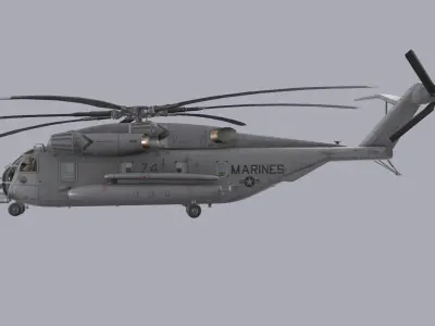CH-53E Super Stallion US Marines Complex Animation Low-poly 3D model
