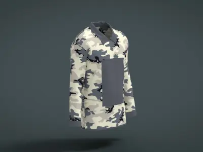 Military Outfit - T-shirt Low-poly 3D model 59