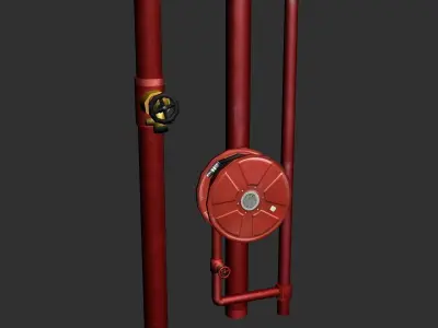 Hose Reel Riser System Low-poly 3D model
