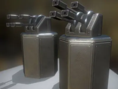Laser Gun Tower  Free low-poly 3D model