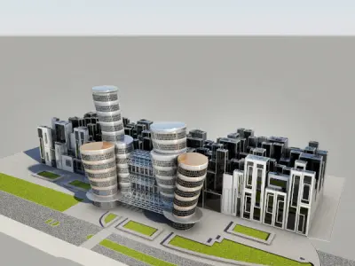 Modern - Futuristic Buildings 3D model