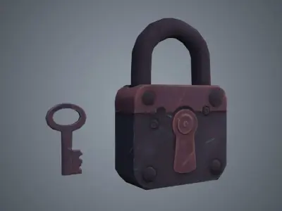 Padlock Low-poly 3D model Low-poly 3D model