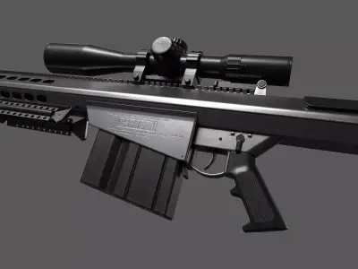 BARRETT M107A1 Low-poly 3D model