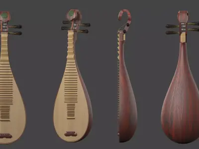 pipa musical instrument 3D model