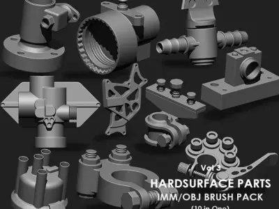Hardsurface IMM Brush Pack 10 in One vol 3 3D model