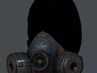 Gas mask helmet 3d model scifi Low-poly  Low-poly 3D model 35