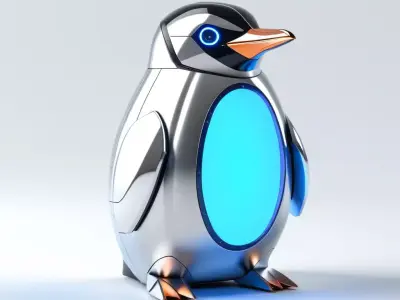 Robotic Penguin SciFi Mascot 3D model