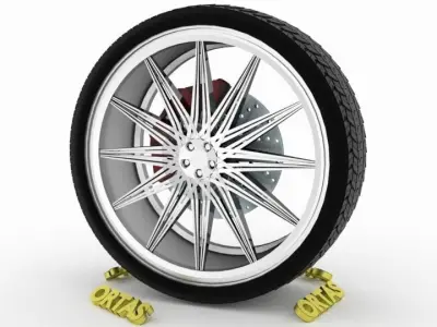 ORTAS CAR WHEEL RIM 123 GAME READY WHEEL RIM TIRE 3D model