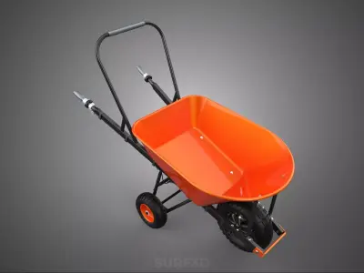 ERGONOMIC SUPPORT BAR PUSH TIP HANDLE ELECTRIC WHEELBARROW LOAD 3D model