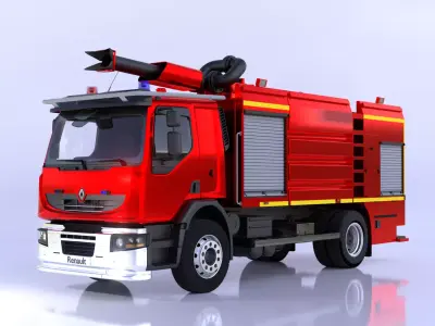 Renault Fire Truck 3D Model 3D model