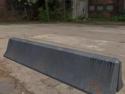 Concrete Barrier Free low-poly 3D model