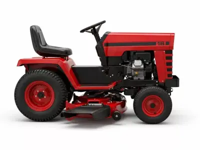 Retro Garden Tractor 3D model