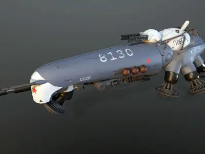 RUSSIAN HOVERCRAFT TANK MK II Low-poly 3D model