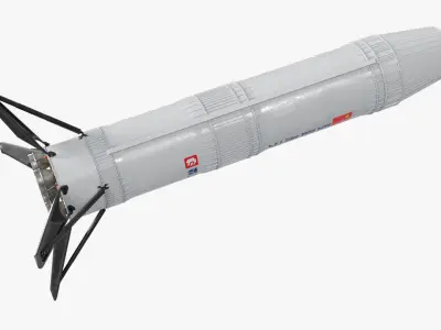 Nebula 1 Rocket From Deep Blue Aerospace Standing Pose 3D model