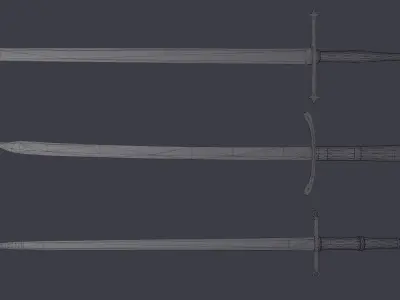 Two-handed swords  Low-poly 3D model