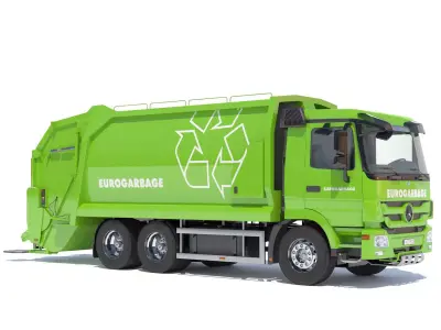 New Mercedes Actros Garbage Truck 3D model