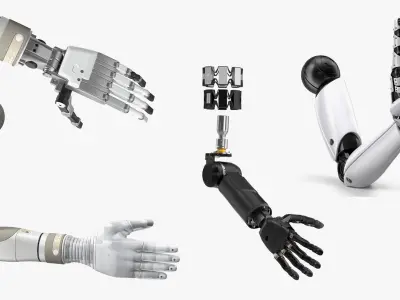 Rigged Mechanical Hands Collection 2 3D model