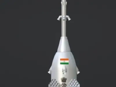 ISRO Human Rated LVM3 Rocket 3d Model Low-poly 3D model