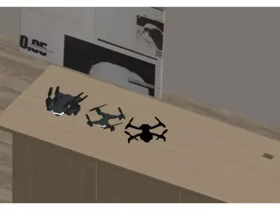 Folding drone Low-poly 3D model