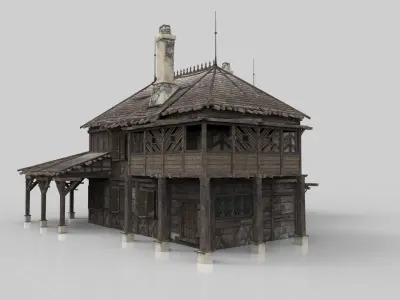 Medieval house fantasy 10 Low-poly 3D model