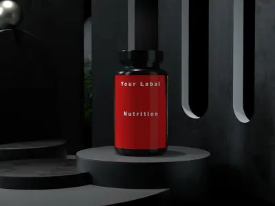 Protein Nutrition Plastic Jar  Free low-poly 3D model