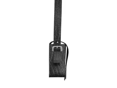Black Leather Triangle Baguette Bag 3D model