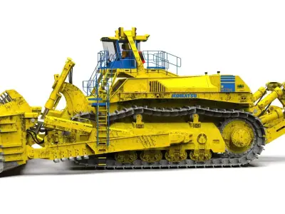 Komatsu Crawler Ripper Dozer D675E 3D model