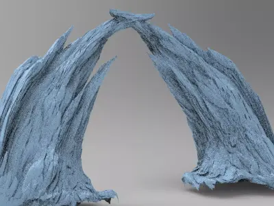 Sci fi Magma Cliff bridge 2 3D model