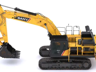 Sany SY500H Large Excavator 3D model