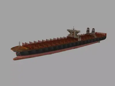 rusty container ship 3D model