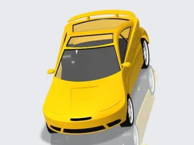 A free car model in yellow Free 3D model