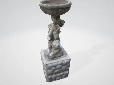monument12 marble fountain with two figurines 3D model