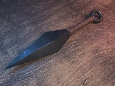Kunai Low Poly pair of swords Free low-poly 3D model