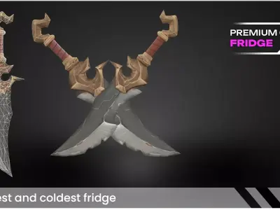 Stylized Ancient Stone-Gold Sword Low-poly 3D model