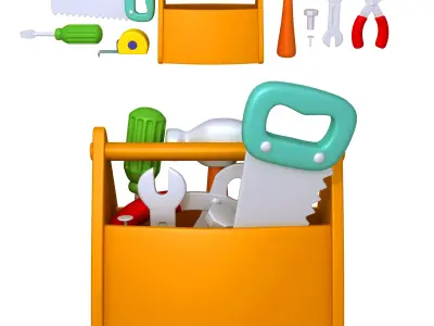 Garage Tools Cartoon 3D model