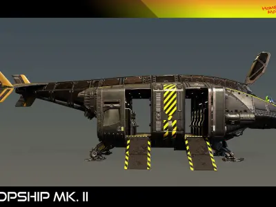 Dropship Mk II PBR Low-poly 3D model