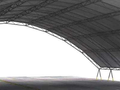 Airplane hangar Low-poly 3D model