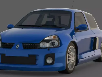 2003 Renault Clio V6 Renault Sport 3D Model  Mid-Engine Madness Low-poly 3D model