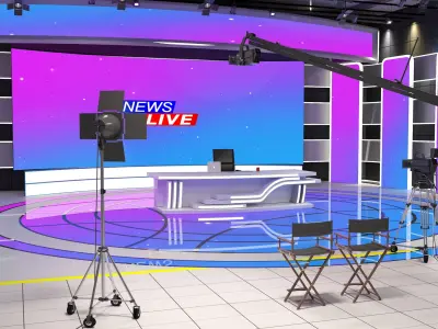 News Broadcast Studio Set 